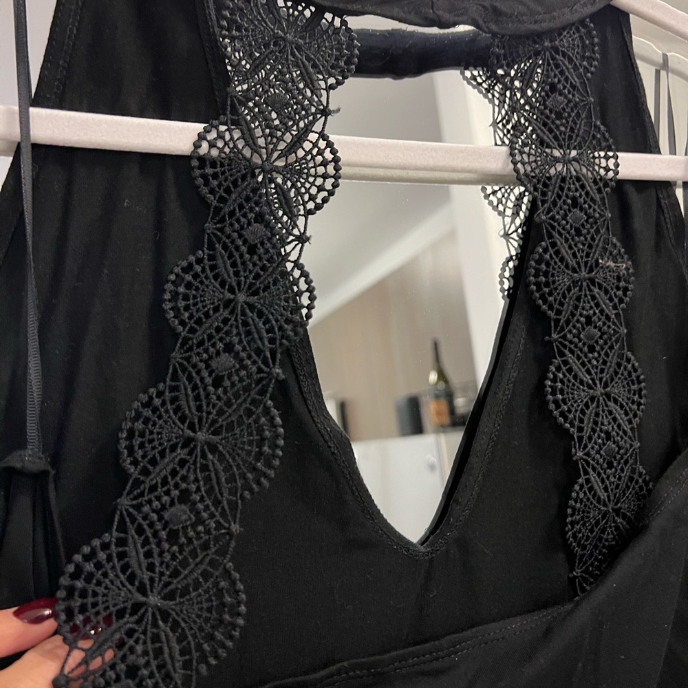 Black lace tank top
